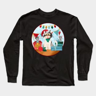 Christmas cat design Long Sleeve T-Shirt